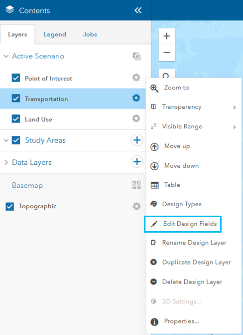 Edit Design Fields option